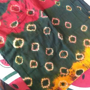 Green, Yellow And Red Jaipuri Dupatta