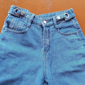 Urbanic Wide Leg Blue Jeans For Women