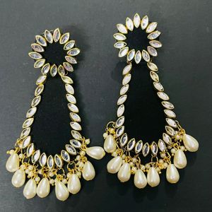 Fancy Party Wear Havey Long Size Fabric Earrings