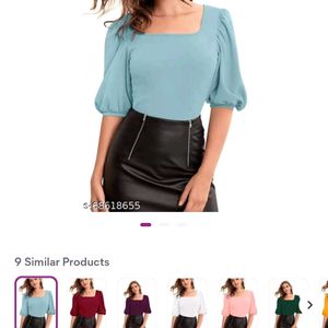 Blue Puff Sleeve Top