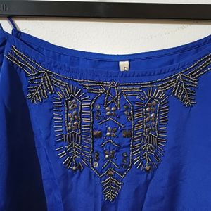 💥🆕️ Electric Blue Embellished Noodle Strap Top