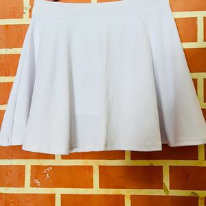 White Skirt With In-built Shorts