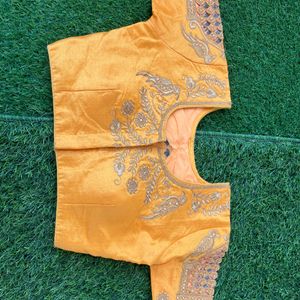 Mustard Yellow Designer readymade Blouse