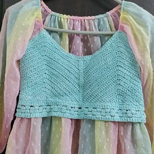 Rainbow Neted crochet top💕🌈😍very classy and elegant top no coins/swap❌tag removed it's totally New untouched