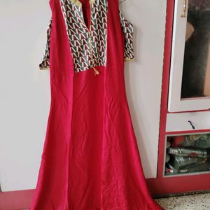 Beautiful Red Off Shoulder Kurti.