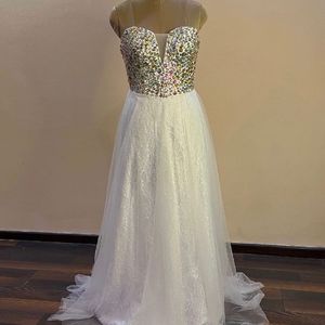 Stone Embellished Multicolour Corset Gown