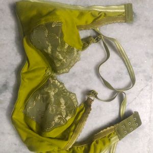 Net Bra Lingerie Green Colour Size 30