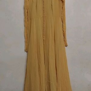 Front Open Full Gher Gown For Haldi Function