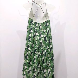 Leafy Printed String Dress