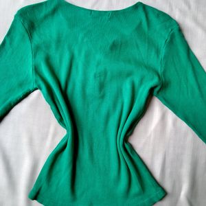 Both Green Bodycon Top And Straight Fit jeans