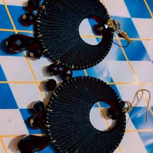 Thread Work Black Colour New Earrings