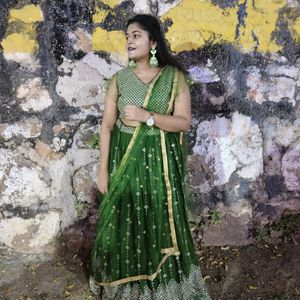 HEAVY SEQUENCE GHAGHRA CHOLI WITH BELT