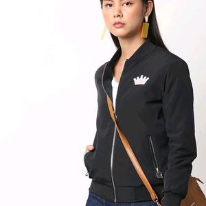 RIOZip-Front Bomber Jacket with Embroidery