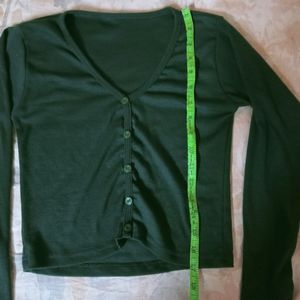 Green Full Sleeves Top For Women