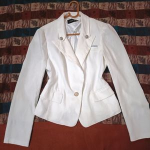 Korea White Thin Blazer