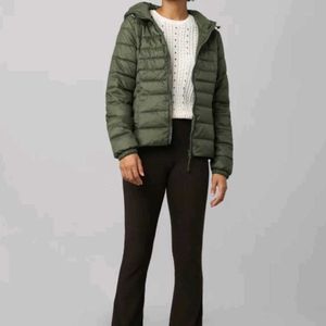 Only Brand Women Olive Green Quilted Puffer Jacket