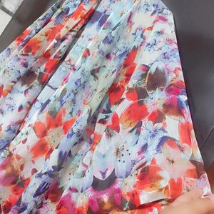 Multi Floral Print Shrug Type Top For Girl 36 Bust