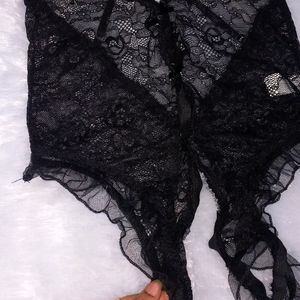 Black Lacy Intimate Wear Bodysuit