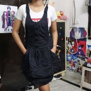 Black Dungaree Dress