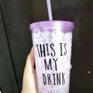 Korean Purple Crystal Straw Coffe Mug