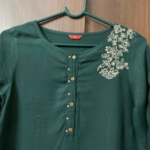 Bottle Green “W” Kurta