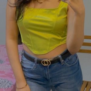 H&M Green Corset Top