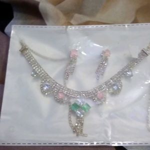 Diamond Neckless +Earing