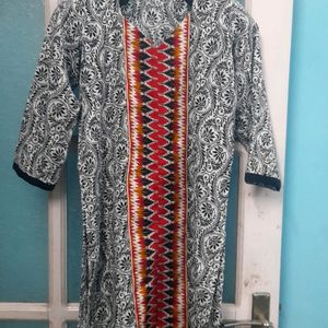 Stylish Black And White Print Kurta