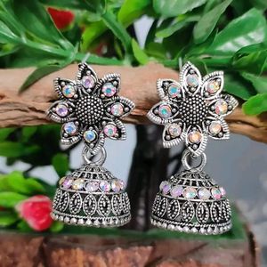 Traditional Oxidised Silver Jhumka for Girls and W