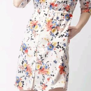 Mast And Harbour Women White Printed Shirt Dress