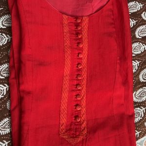 Red Biba Kurta