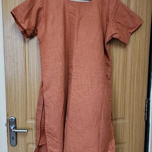 Orange Cotton Kurti