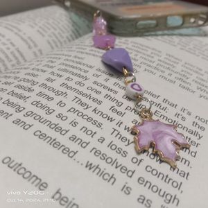 Purple Phone charms with a beautiful Maple🍁 charm