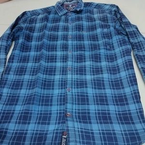 Blue Checked Cotton Shirt..