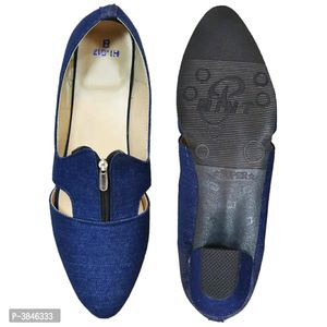 Blue Synthetic Solid Wedges For Women