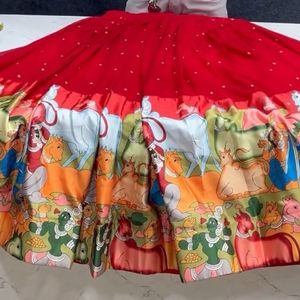 Red Satin lehenga