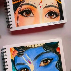 Radha Krishna Eyes Drawing