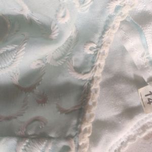 Powder Blue Embroidered Frock For Baby