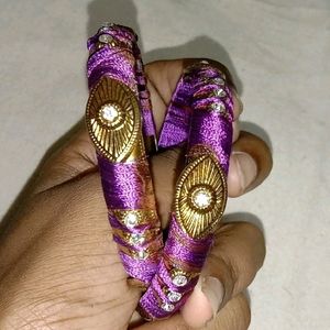 Silk Thread Bangles,Violet