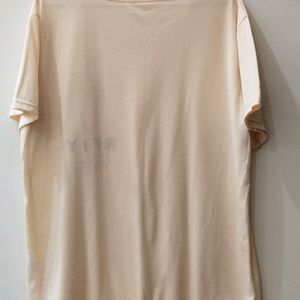 New Front Print Beige T Shirt