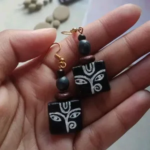 Handmade Devi Earrings Made Of Clay