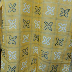 Bandhej Print Lime Yellow Colour