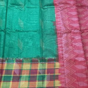 New Green N Pink Formal Saree For Grabs