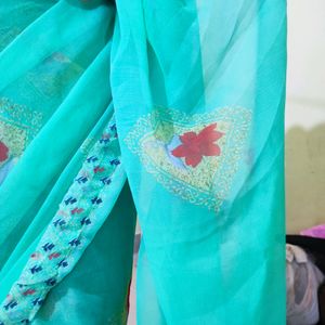 Stunning Sea Green Saree