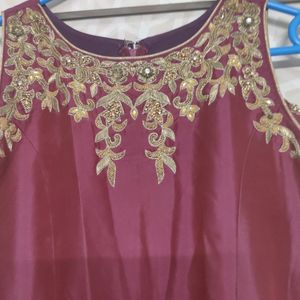 Beautiful Ethic Wear Gown M Size Wine Colour