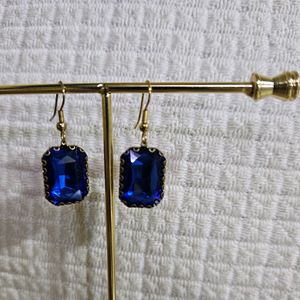 Sapphire Blue Crystal Earring