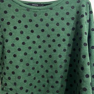 Warm Green Dotted Top