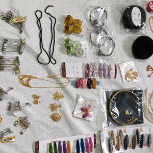 Jhumkas + Saree Pins + Other Combo