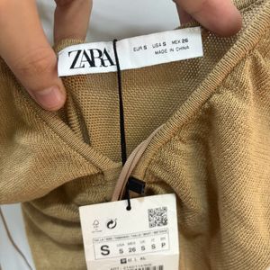 Zara Knitted Mustard Dress Size : s