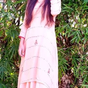 Peach Kurta And Skirt